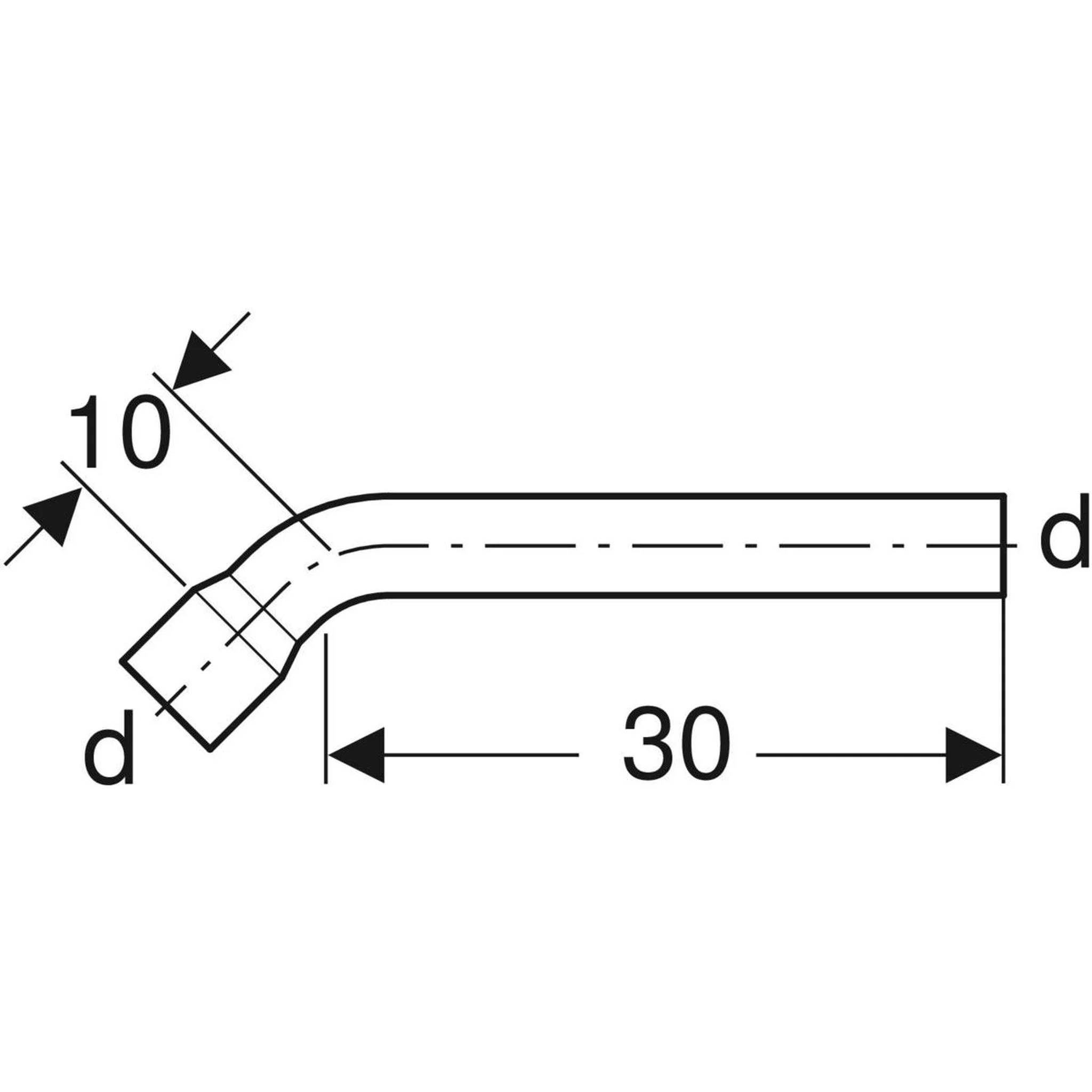 Geberit Spülbogenverlängerung 45 Gr., weiss, 1 Stk.
