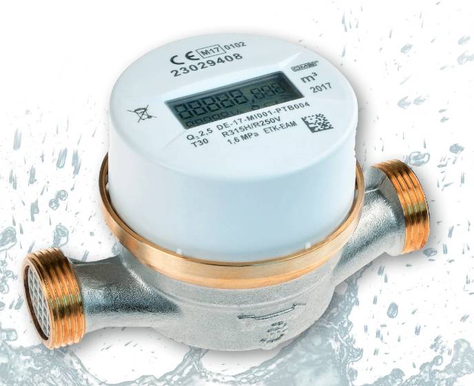 Elektronischer Wohnungswasserzähler Qn 1,5 - 1/2" x 80 mm - Kalt Eichung 2026