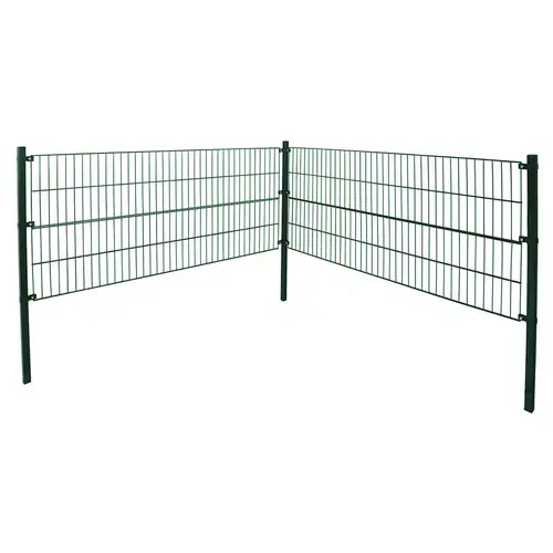 DOPPELSTABMATTENZAUN MORATA - Farbe / Höhe / Länge: Farbe: Moosgrün / Höhe: 120 cm / Länge: 10 m, Anzahl Eckpfosten: 3x Eckpfosten DOPPELSTABMATTENZAUN MORATA - Farbe / Höhe / Länge: Farbe: Moosgrün / Höhe: 120 cm / Länge: 10 m, Anzahl Eckpfosten: 3x Eckpfosten