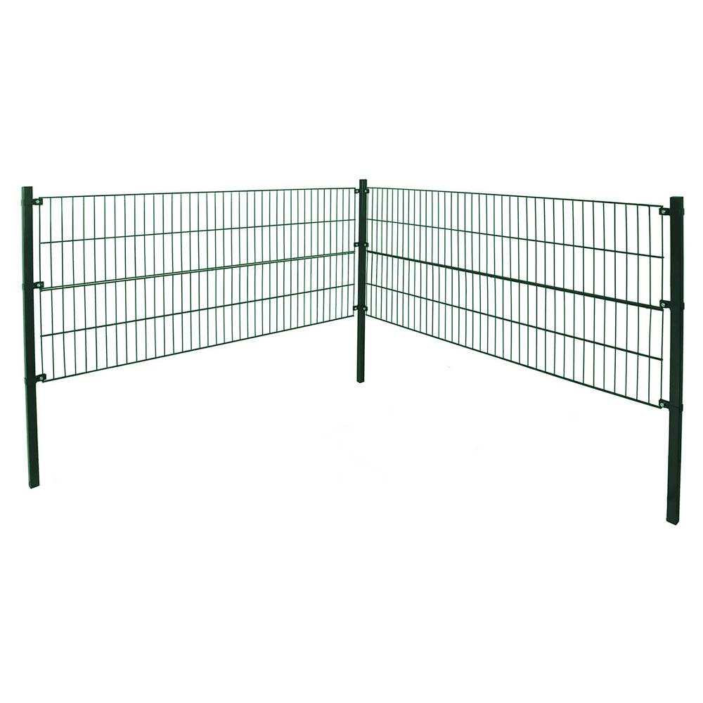 DOPPELSTABMATTENZAUN MORATA - Farbe / Höhe / Länge: Farbe: Moosgrün / Höhe: 160 cm / Länge: 30 m, Anzahl Eckpfosten: 3x Eckpfosten