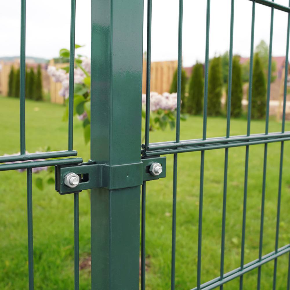 DOPPELSTABMATTENZAUN MORATA - Farbe / Höhe / Länge: Farbe: Moosgrün / Höhe: 80 cm / Länge: 36 m, Anzahl Eckpfosten: 3x Eckpfosten