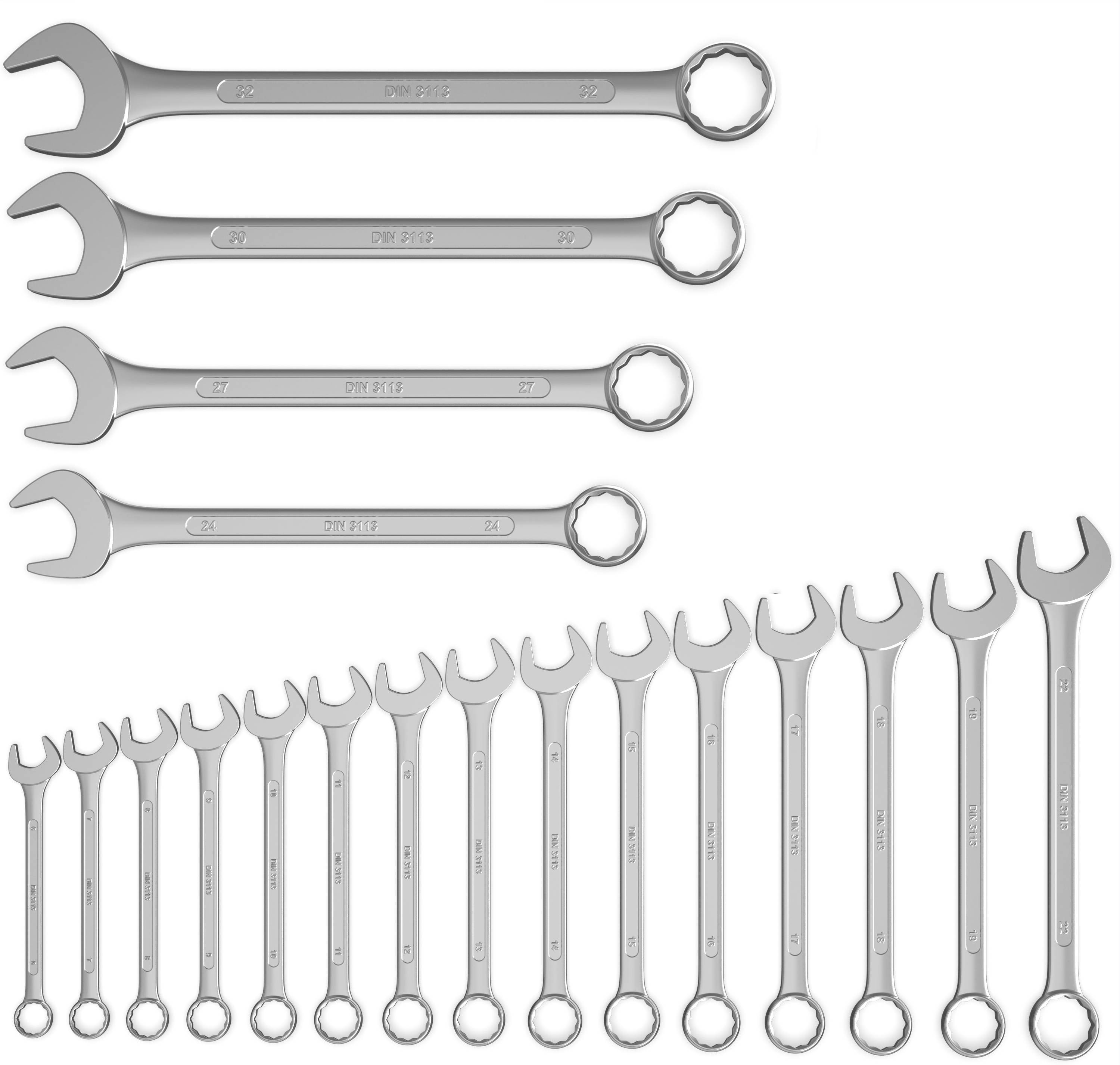 FAMEX 10349-19 Gabel-Ringschlüssel Satz in Tasche - Ringmaulschlüssel - Schraubenschlüssel Satz