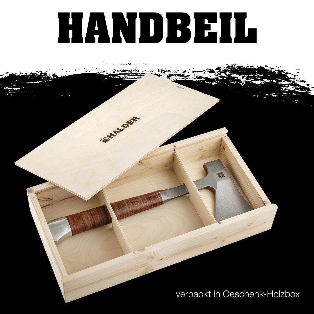 HALDER Handbeil Ganzstahl in Holzbox