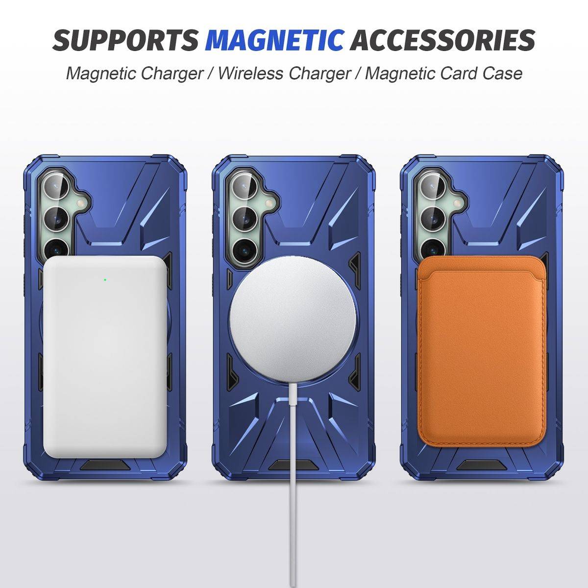 Für Samsung Galaxy A15 MagSafe Schock Magnet Ring Schutzhülle Dunkelblau