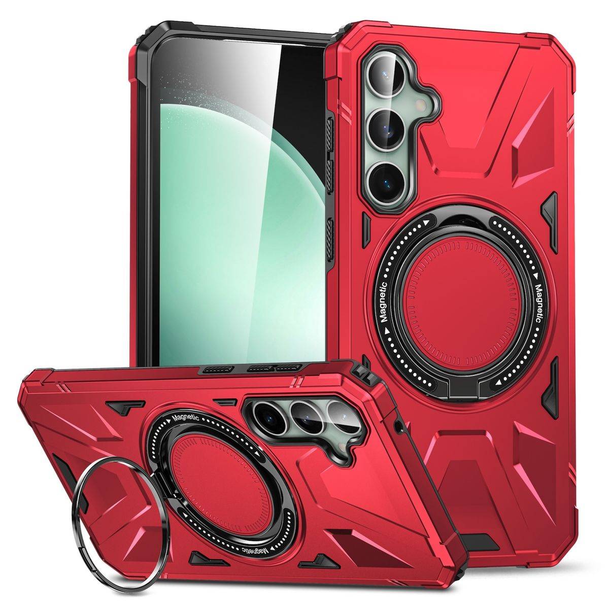 Für Samsung Galaxy A15 MagSafe Schock Magnet Ring Schutzhülle Rot