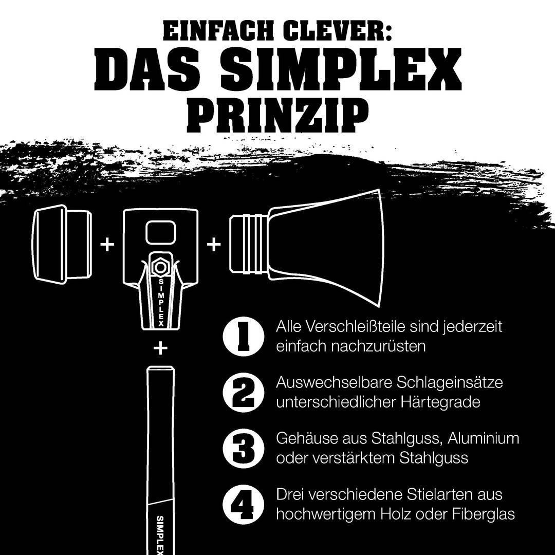 HALDER SIMPLEX Ersatzstiel aus Holz für Spalthammer 830mm
