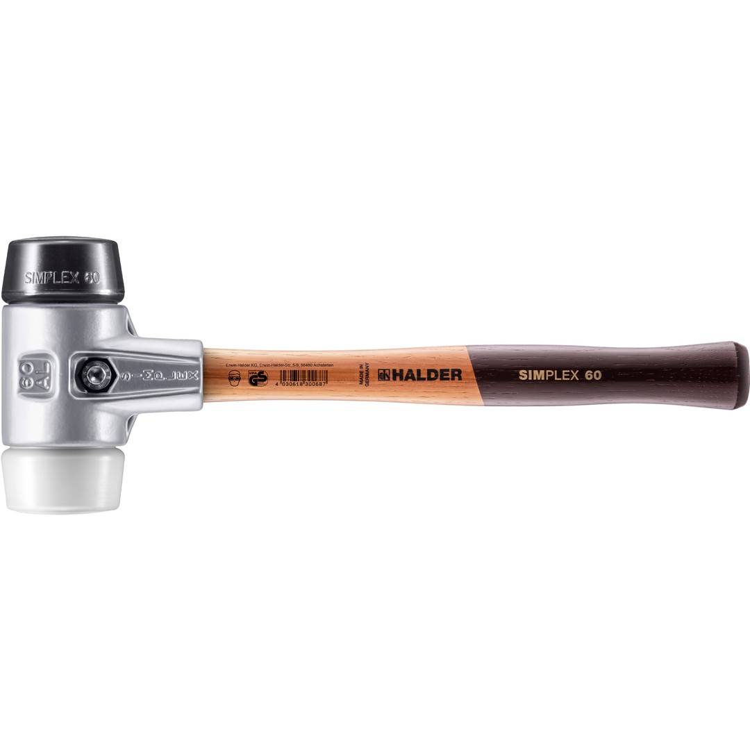HALDER SIMPLEX Schonhammer Ø 60 mm Gummi / Superplastik mit Aluminiumgehäuse