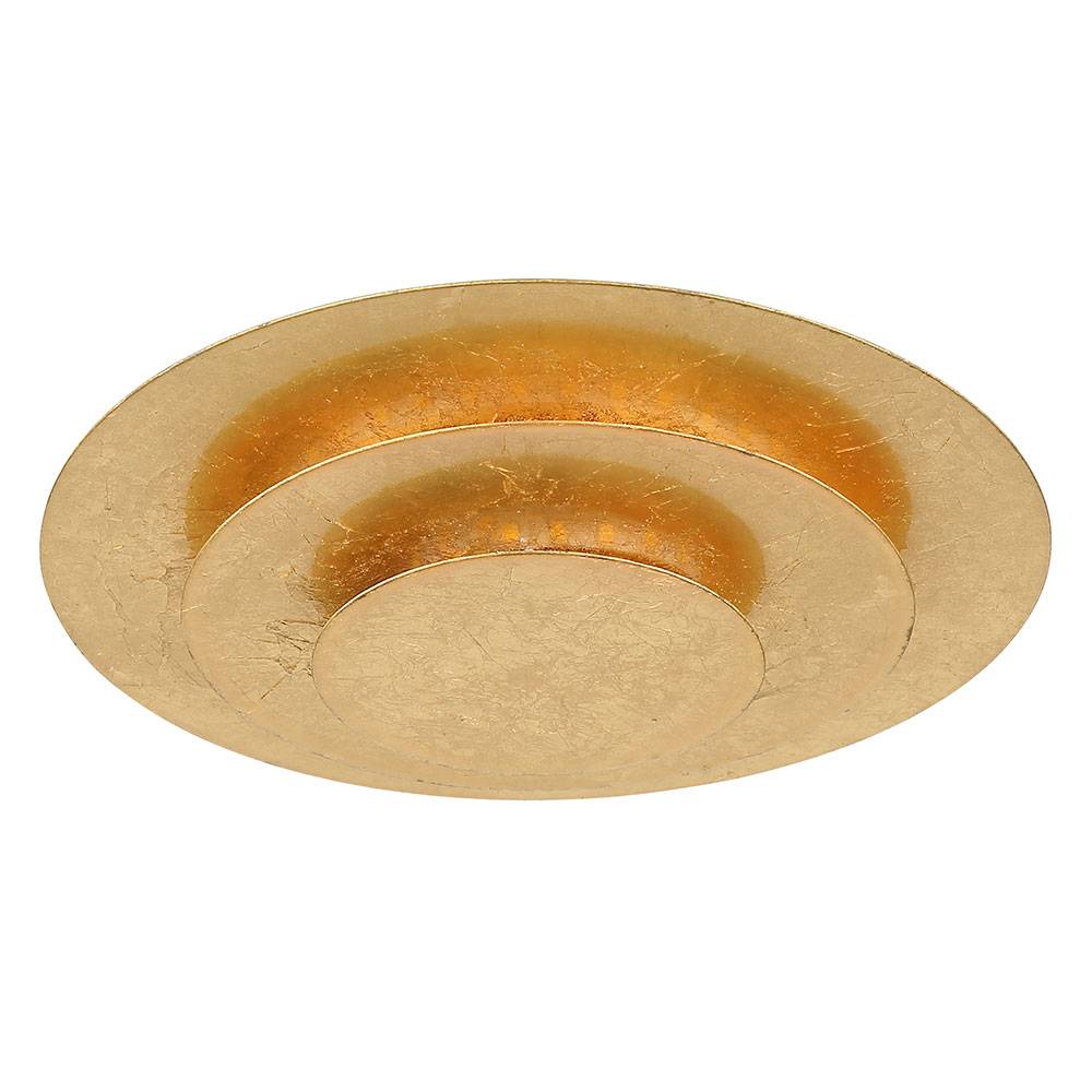 Deckenlampe Deckenleuchte Wohnzimmerleuchte Schlafzimmerlampe, Metall goldfarben, LED 18W 1000Lm warmweiß, DxH 18x4,7cm