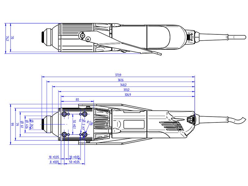 Fräsmotor AMB 1050 FME-U / 1050W / 3.500 ... 22.000 1/min, mit Schnellwechselsystem
