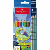 FABER-CASTELL - Buntstift Colour Grip Dino 10+3