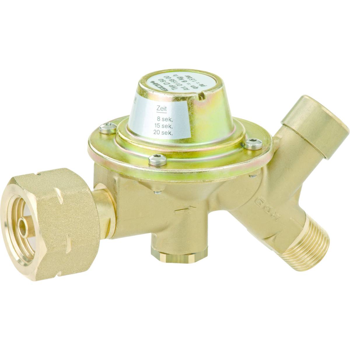 GOK Sicherheitsregler Mitteldruck Typ R-ST mit Schlauchbruchsicherung Komb.A / G 3/8 LH-KN 1,5bar 6,0kg/h