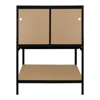 Werkbank mit Lochwand, Schublade & Licht - Schwarz Werkbank mit Lochwand, Schublade & Licht - Schwarz