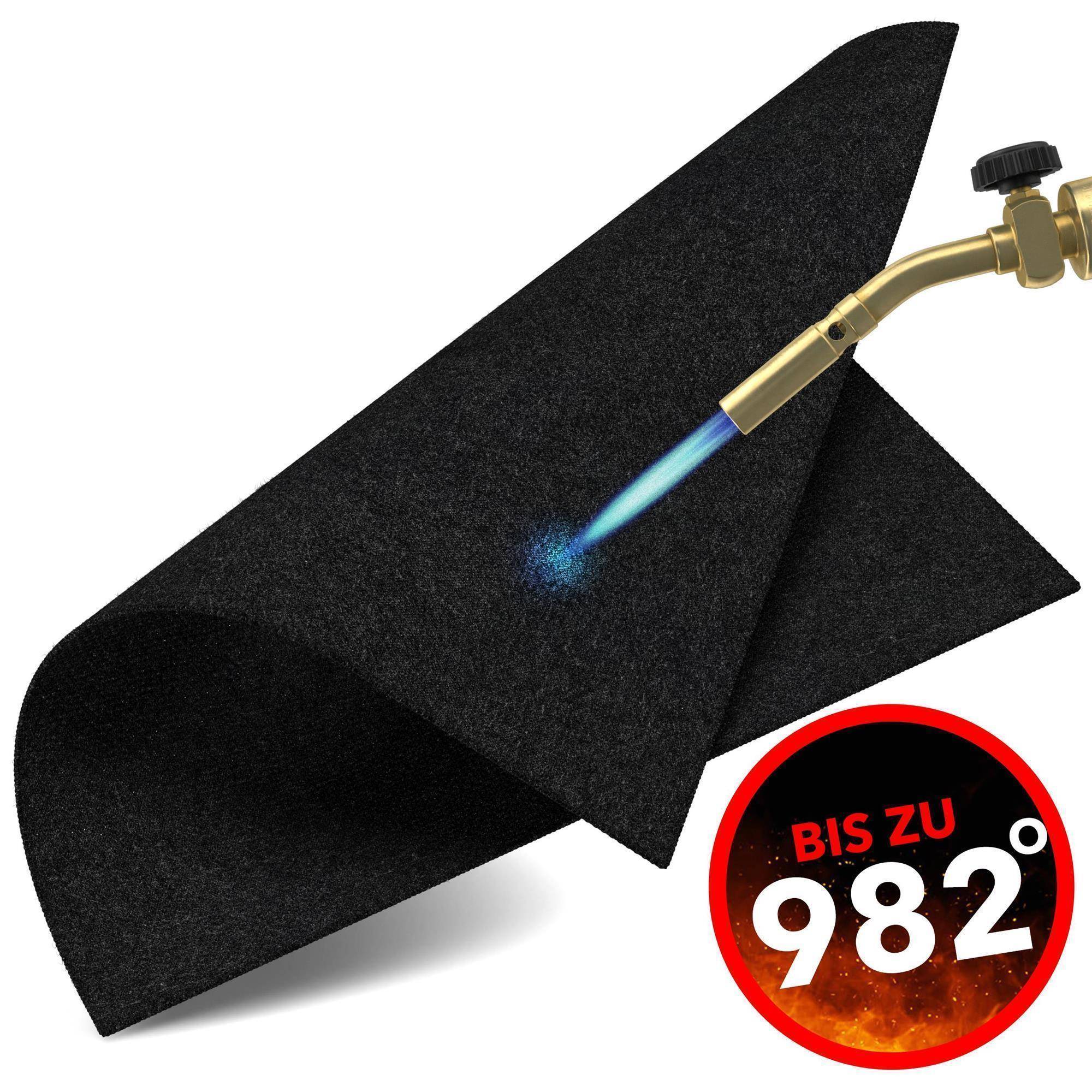 EVOCAMP Schweißermatte Feuerfeste Unterlage 30x30 cm - Hitzeschutzmatte hitzebeständig bis 982 °C - Brandschutzmatte schwarz