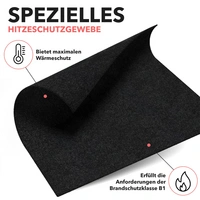 EVOCAMP Schweißermatte Feuerfeste Unterlage 30x30 cm - Hitzeschutzmatte hitzebeständig bis 982 °C - Brandschutzmatte schwarz EVOCAMP Schweißermatte Feuerfeste Unterlage 30x30 cm - Hitzeschutzmatte hitzebeständig bis 982 °C - Brandschutzmatte schwarz