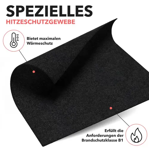 EVOCAMP Schweißermatte Feuerfeste Unterlage 30x30 cm - Hitzeschutzmatte hitzebeständig bis 982 °C - Brandschutzmatte schwarz EVOCAMP Schweißermatte Feuerfeste Unterlage 30x30 cm - Hitzeschutzmatte hitzebeständig bis 982 °C - Brandschutzmatte schwarz