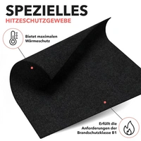 EVOCAMP Schweißermatte Feuerfeste Unterlage 40x32 cm - Hitzeschutzmatte hitzebeständig bis 982 °C - Brandschutzmatte schwarz EVOCAMP Schweißermatte Feuerfeste Unterlage 40x32 cm - Hitzeschutzmatte hitzebeständig bis 982 °C - Brandschutzmatte schwarz