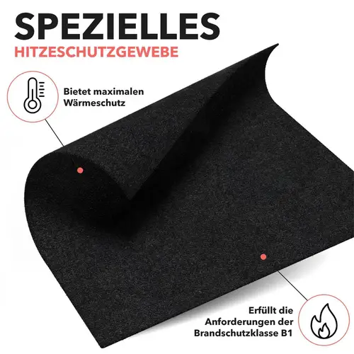 EVOCAMP Schweißermatte Feuerfeste Unterlage 40x32 cm - Hitzeschutzmatte hitzebeständig bis 982 °C - Brandschutzmatte schwarz EVOCAMP Schweißermatte Feuerfeste Unterlage 40x32 cm - Hitzeschutzmatte hitzebeständig bis 982 °C - Brandschutzmatte schwarz