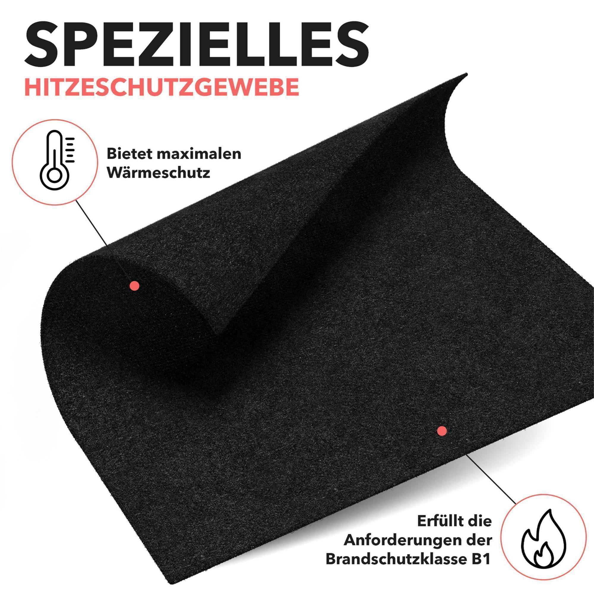 EVOCAMP Schweißermatte Feuerfeste Unterlage 70x32 cm - Hitzeschutzmatte hitzebeständig bis 982 °C - Brandschutzmatte schwarz