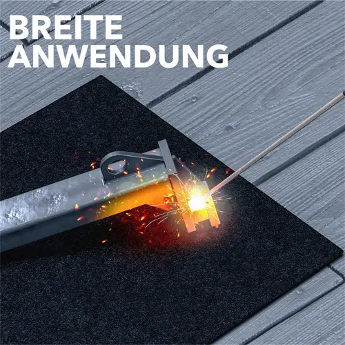 EVOCAMP Schweißermatte Feuerfeste Unterlage 40x32 cm - Hitzeschutzmatte hitzebeständig bis 982 °C - Brandschutzmatte schwarz EVOCAMP Schweißermatte Feuerfeste Unterlage 40x32 cm - Hitzeschutzmatte hitzebeständig bis 982 °C - Brandschutzmatte schwarz