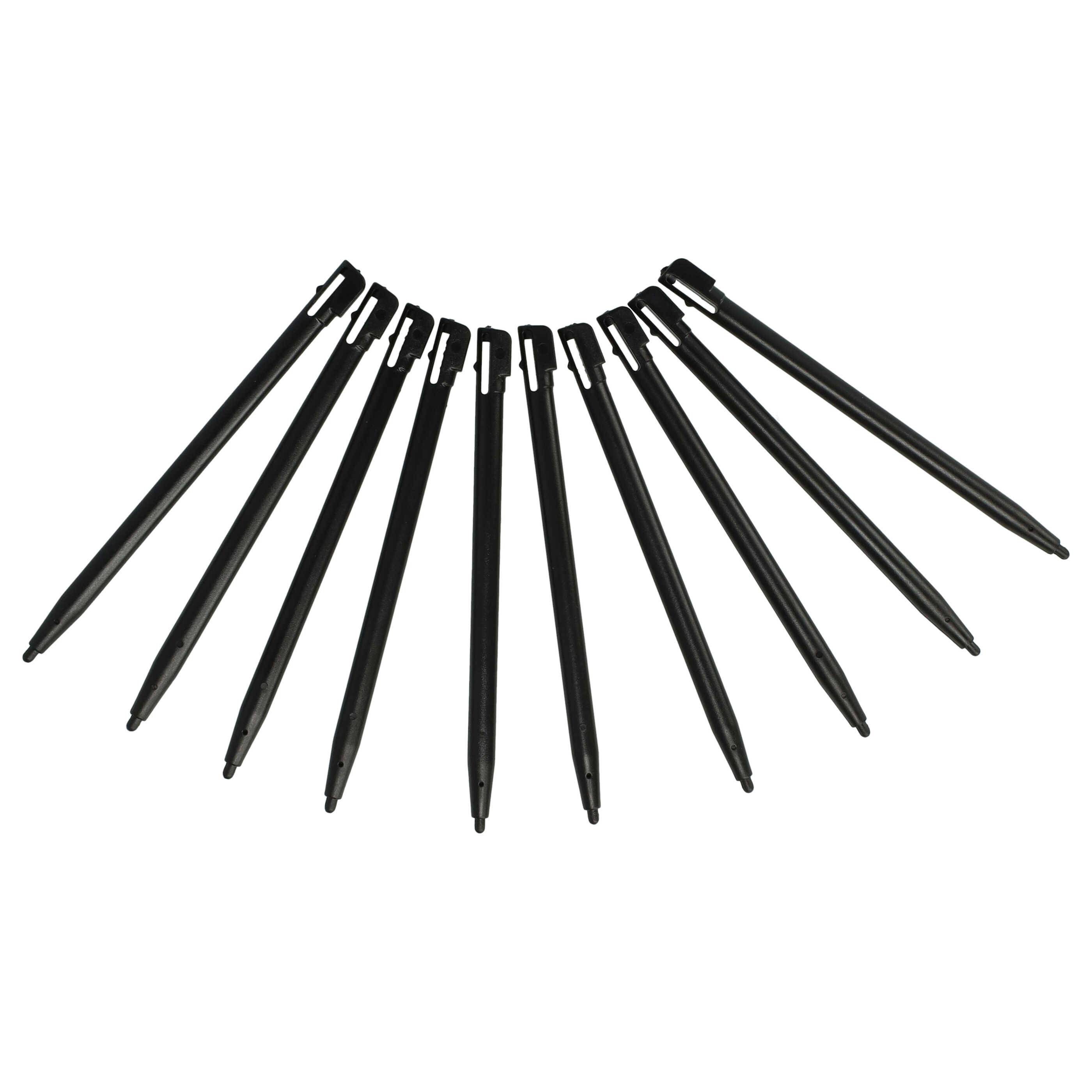 vhbw 10x Eingabestifte kompatibel mit Nintendo DSi XL, DS Lite, DSi Spielekonsole - 9,2 cm lang, schwarz
