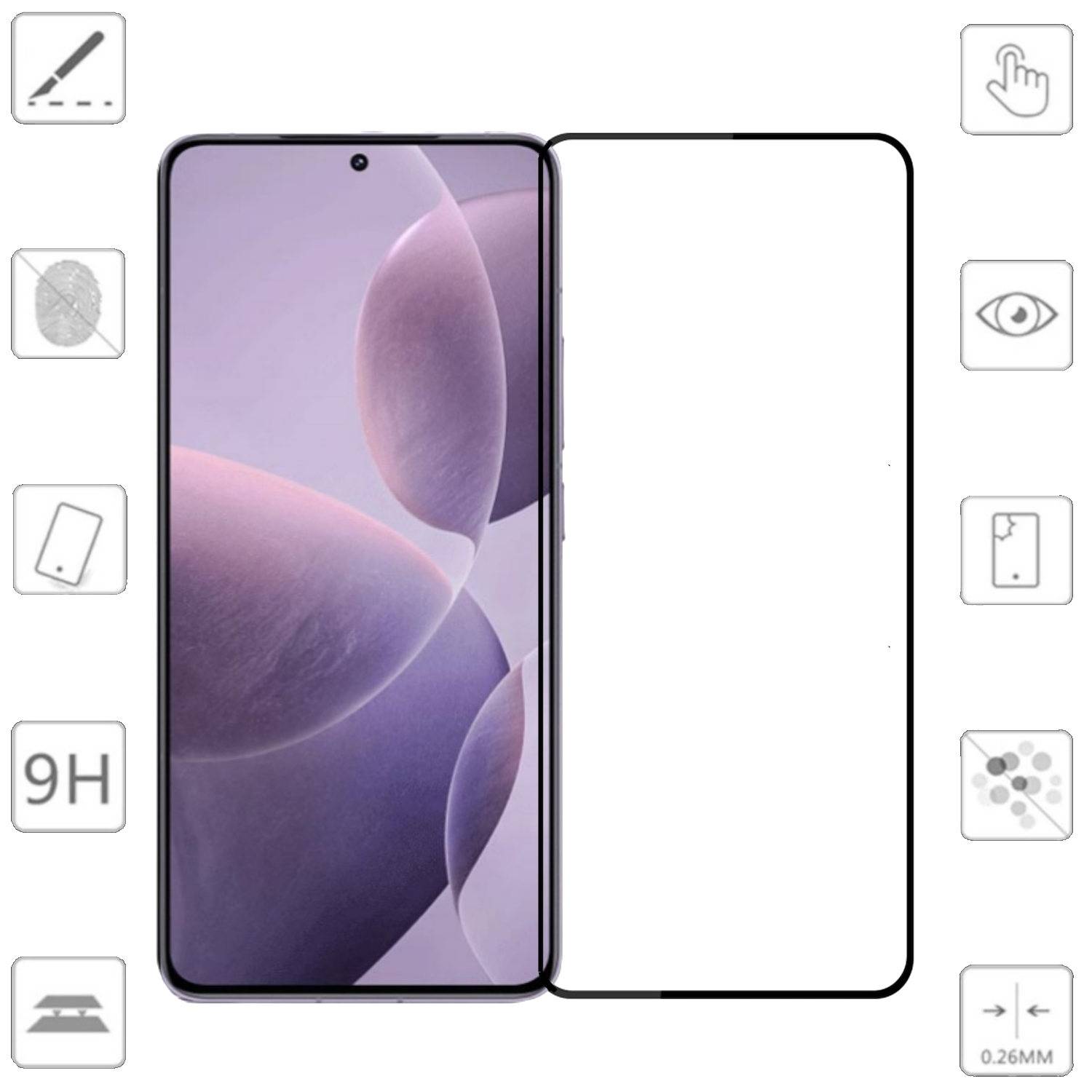 Für Xiaomi Poco F6 Pro / Redmi K70 & Pro 3D Premium 0,3mm Hart Glas