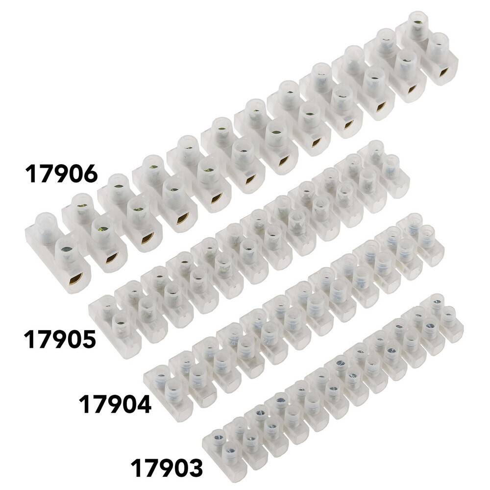 ChiliTec 17906 Lüsterklemmen für 10-16mm², 12 Klemmen Messingeinsatz, transparent