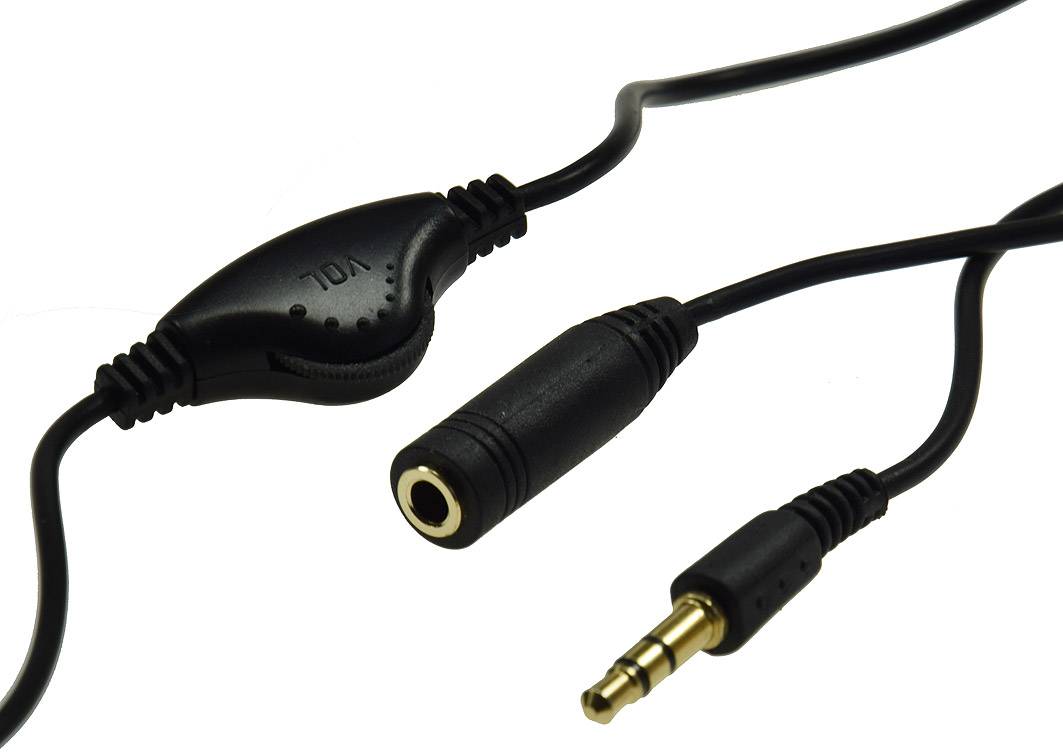 ChiliTec Kopfhörer-Verlängerungskabel 1 m mit Lautstärke-Regler