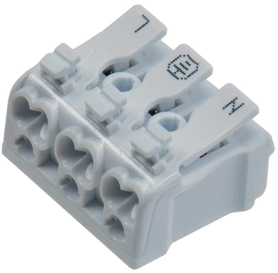 ChiliTec 22281 Lüsterklemme, 3-polig mit Hebel 0,75-2,5mm², max. 16A
