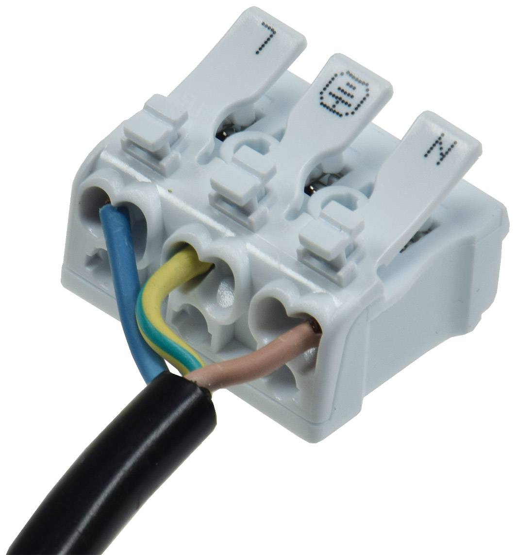 ChiliTec 22281 Lüsterklemme, 3-polig mit Hebel 0,75-2,5mm², max. 16A