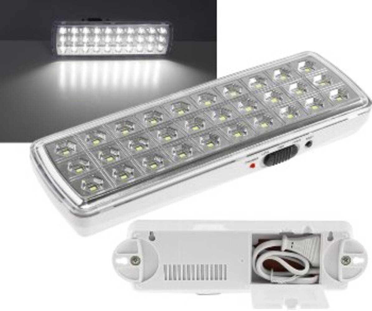 ChiliTec 21505 LED Notleuchte "CTNL-30 SMD" 205x65x30mm Lithium Akku 3,7V/1200mAh, nur 2W