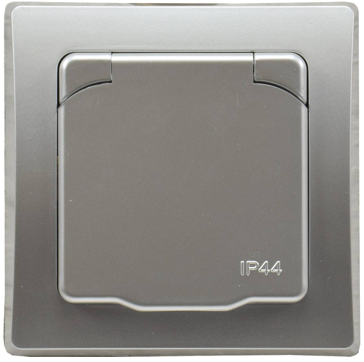 ChiliTec 22307 DELPHI Schutzkontakt-Steckdose IP44 250V~/ 16A, inkl. Rahmen, UP, silber
