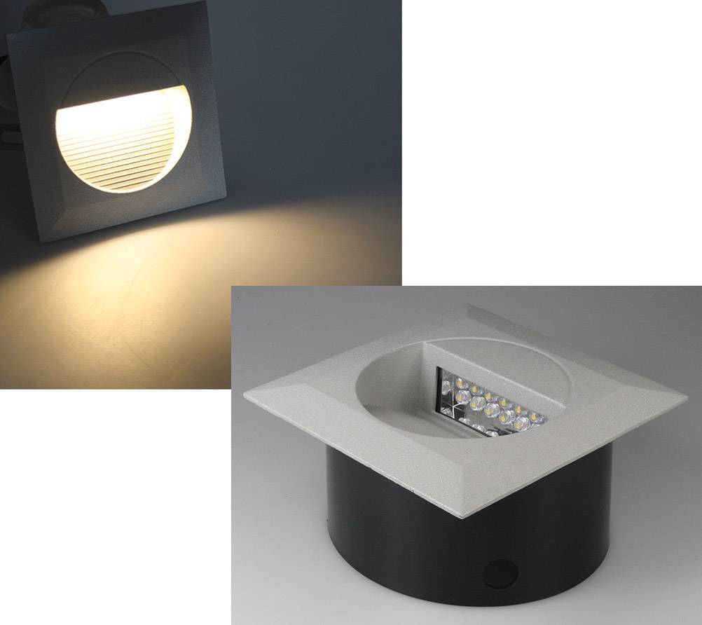 ChiliTec LED Wandeinbauleuchte WEL Q14 IP65, 14 LEDs, Aluminium, warmweiß