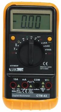 Digital-Multimeter "CTM-43 big" mit Gummiholster, Hold-Funktion / EOL