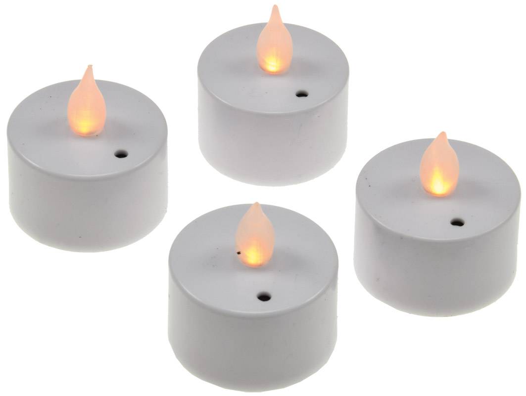 ChiliTec 20262 LED Teelichter, 4er Set, Luftzugsensor zum An- und Ausblasen