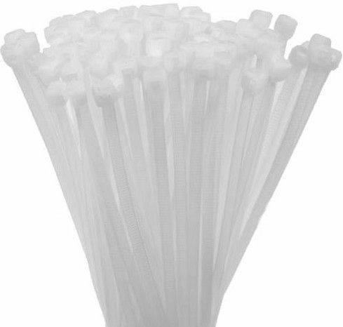 ChiliTec 18674 Kabelbinder 300mm x 3,5mm, transparent 100er Pack, hohe Zugkraft
