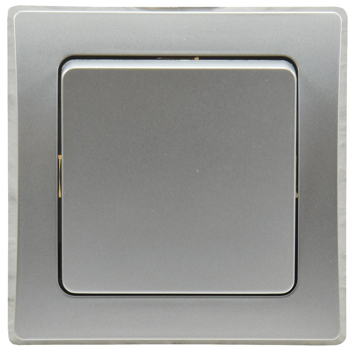 ChiliTec DELPHI Wechsel-Schalter 250V AC / 10A, inkl. Rahmen, UP, silber