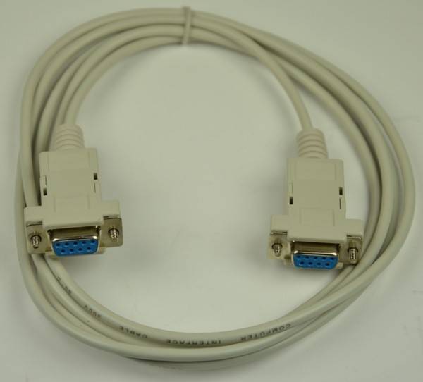 PremiumX Nullmodem Kabel 9-polig 2m - Null Modem Kabel RS232 für Receiver Software-Update und Datentransfer zwischen PC - D-Sub 9 Buchse zu Buchse
