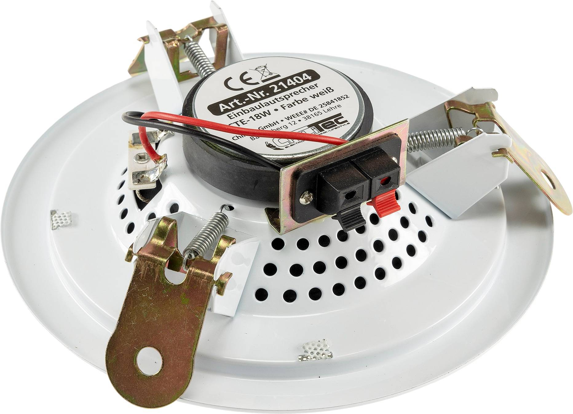 CHILITEC Einbaulautsprecher CTE-18w, 80 W, Einbau Ø 155 mm, weiß