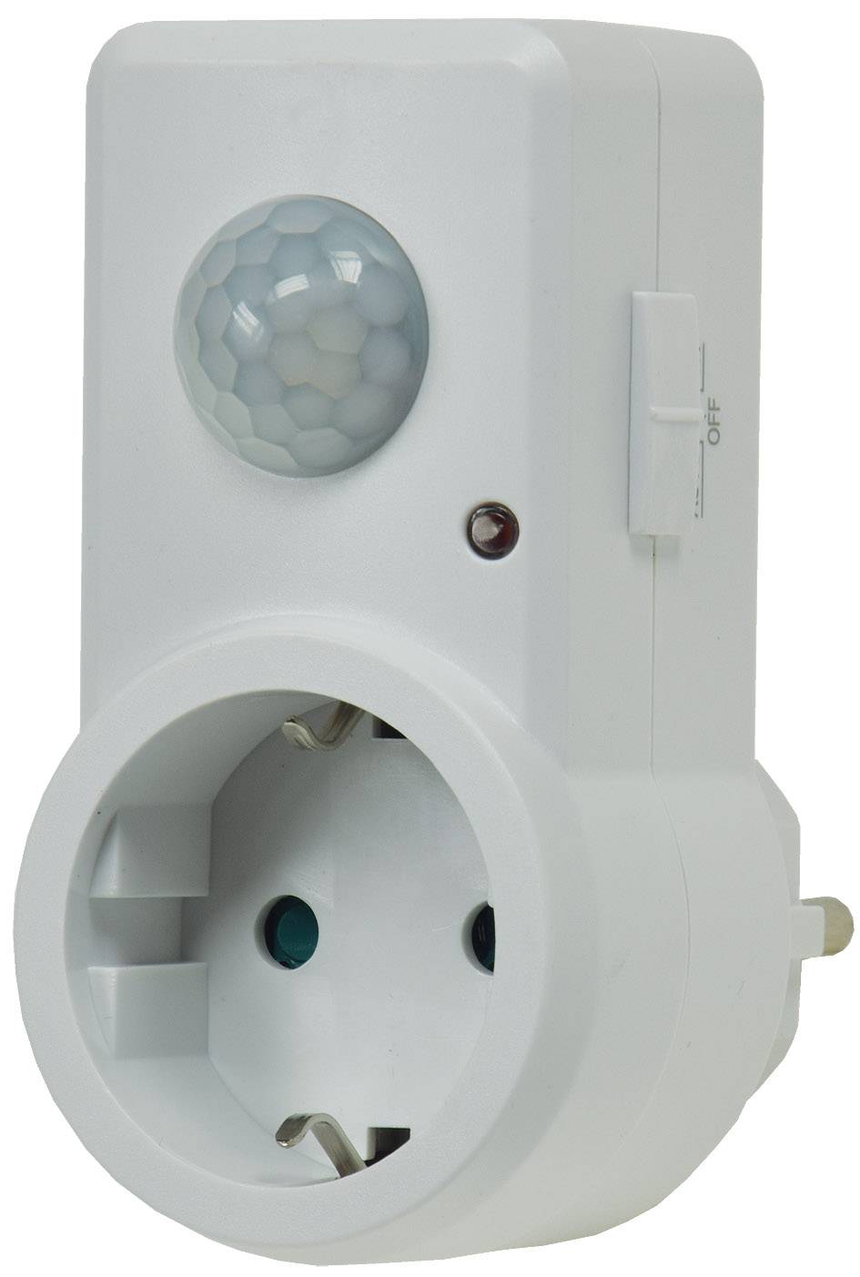 ChiliTec 21055 Zwischenstecker mit Bewegungsmelder 120°, 9m Reichweite , 230V/1200W, weiß