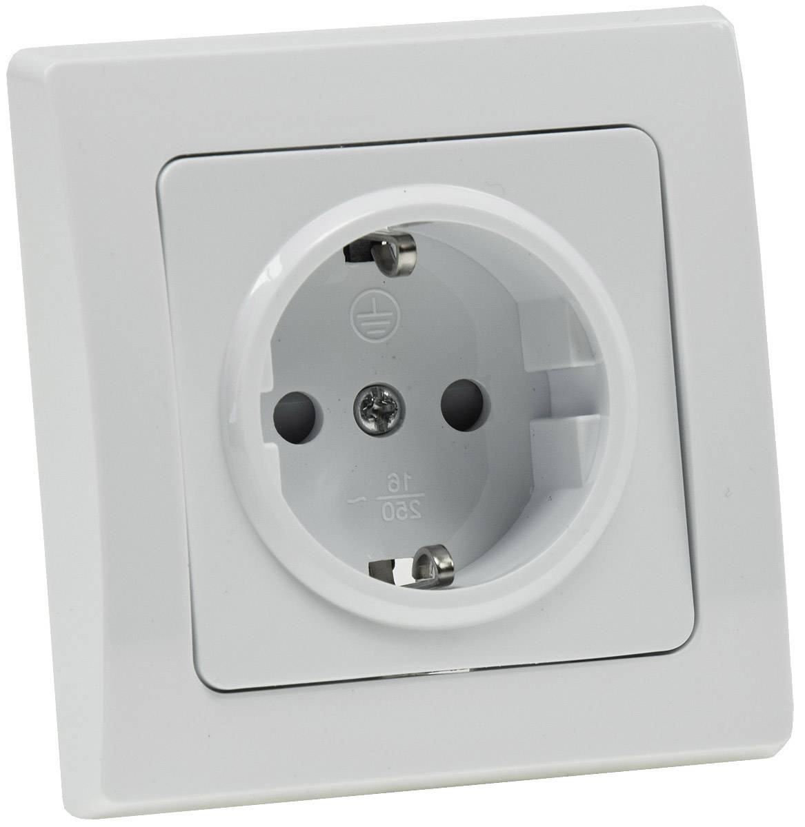 ChiliTec DELPHI Schutzkontakt-Steckdose 250V AC / 16A, inkl. Rahmen, UP, weiß