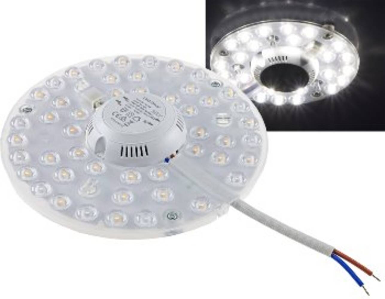 ChiliTec 22327 LED Umrüstmodul "UM24nw" für Leuchten Ø180mm, 25W, 2700lm, 4000K, Magnethalter
