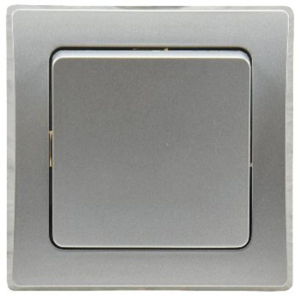 ChiliTec 22214 DELPHI Kreuzschalter 250V~/ 10A, inkl. Rahmen, UP, silber