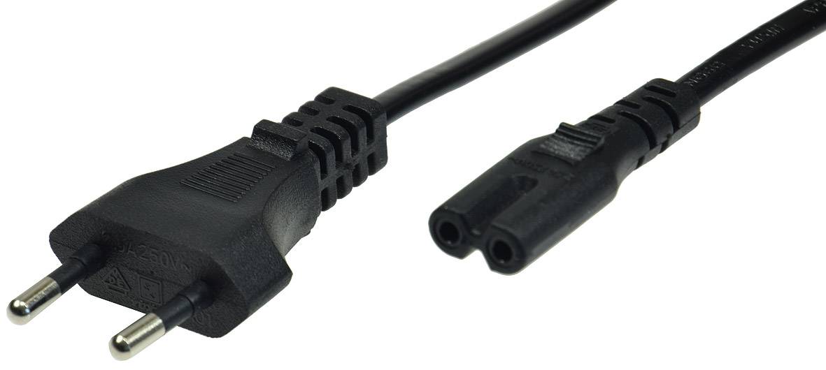 ChiliTec Netzkabel Eurostecker > Doppelnutstecker H03VVH2-F2G, 0,75 mm², 2,5A/250V, 1,5m