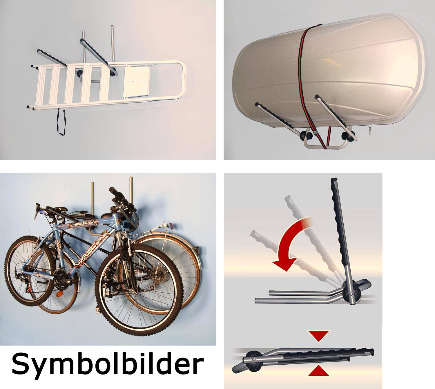 Wandhalter Red Loon Fahrradhalter Radhalter Wand Wandhalterung klappbar 2 Räder