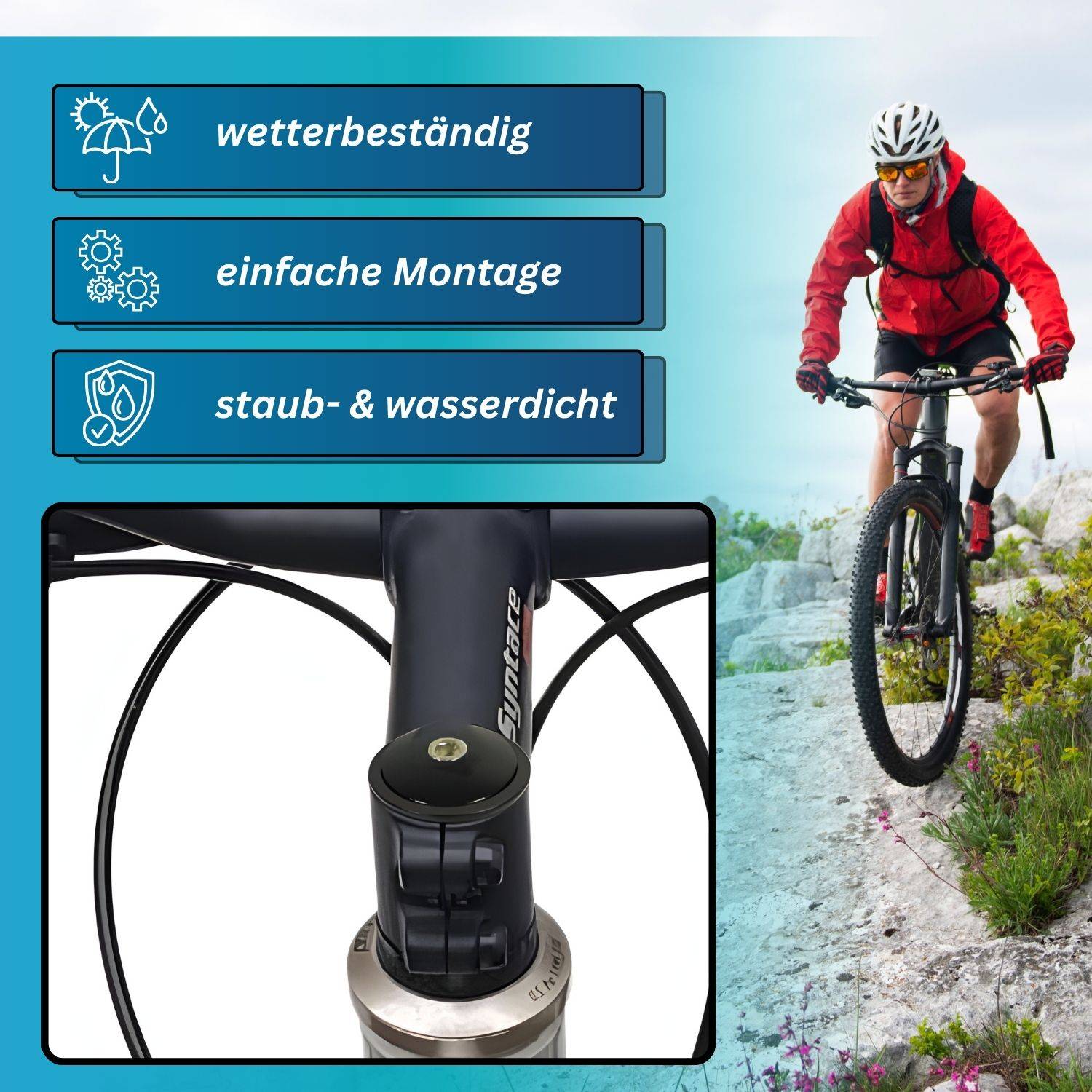 Fahrrad Steuersatz 1 1/8 MTB - Red Loon - Ahead Kugelring semi integriert - Aluminium Lenkkopflager Low Stack - Fahrrad Headset Lenklager