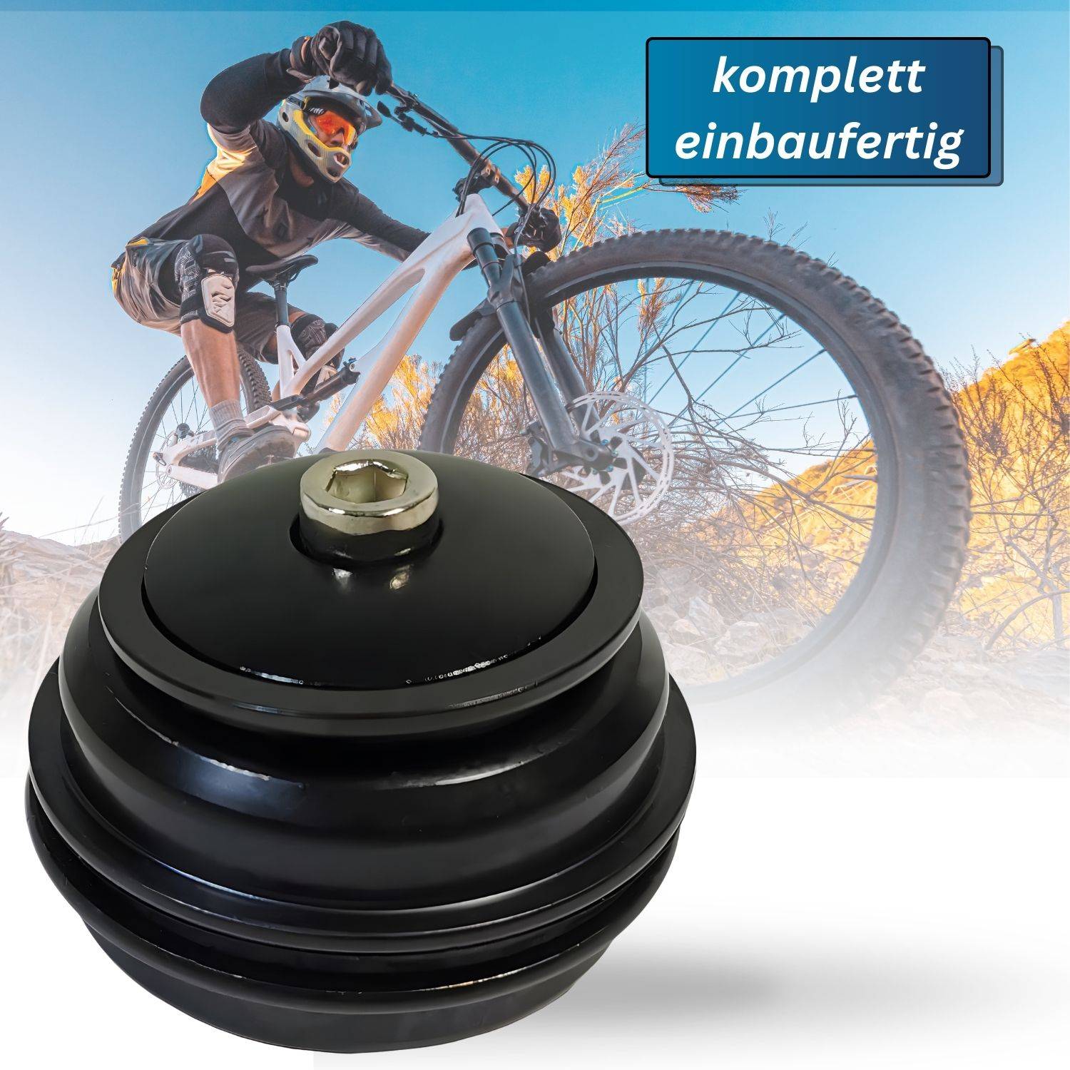 Fahrrad Steuersatz 1 1/8 MTB - Red Loon - Ahead Kugelring semi integriert - Aluminium Lenkkopflager Low Stack - Fahrrad Headset Lenklager