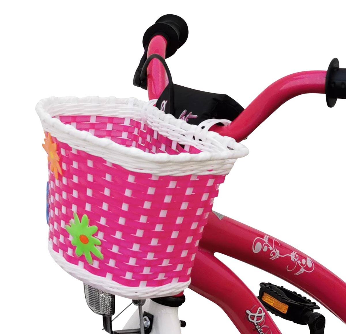 Kinder Fahrradkorb Lenkerkorb mit Blumen Red Loon engmaschig abnehmbar