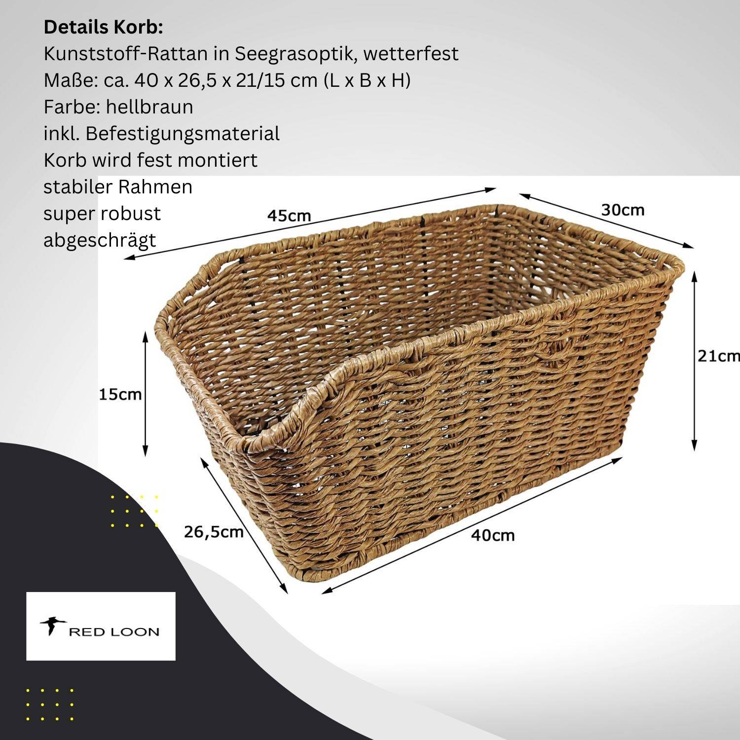 Frontgepäckträger Fahrrad + Fahrradkorb XL Pro | Fahrrad Gepäckträger vorne | Gepäckträger Vorderrad | Fahrrad Gepäckhalter für Hollandrad | F