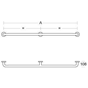 pba 01 Haltegriff 1570 mit Mittelstütze, aus Nylon