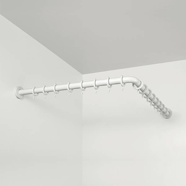 pba 01 Duschvorhangstange, 800x800mm L- Form, aus Nylon